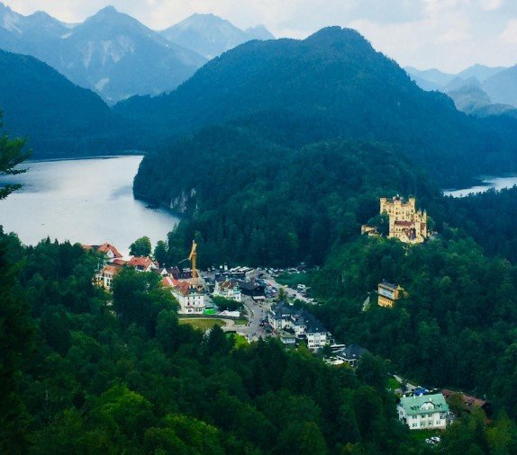 Essa foi a vista que tivemos dos Alpes de cima do Castelo Neuschwanstein