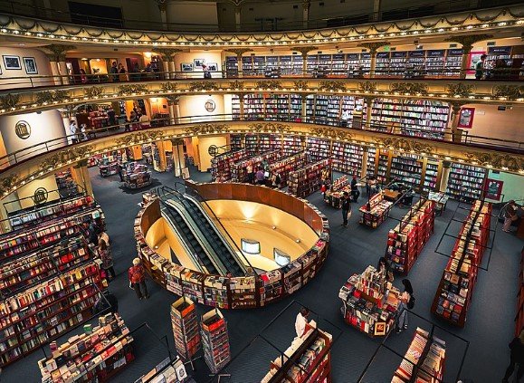Interior da Livraria Ateneo em Buenos Aires