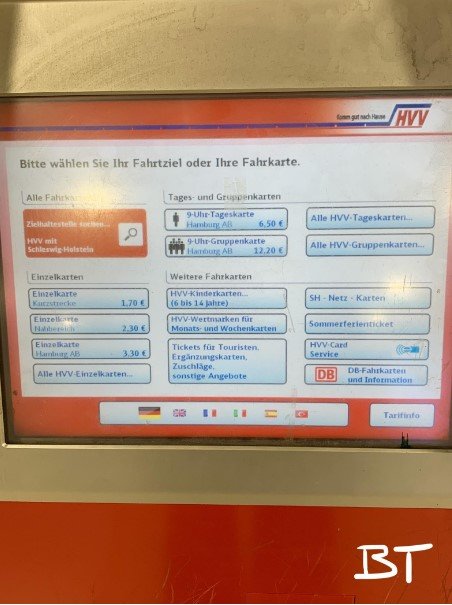 Exemplo de maquina de compra de passagem de trem